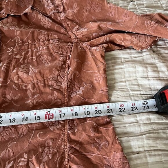 Michael Ryan Silk Burnout Velvet Women’s L Button up Shirt Rockabilly Western - Picture 8 of 12